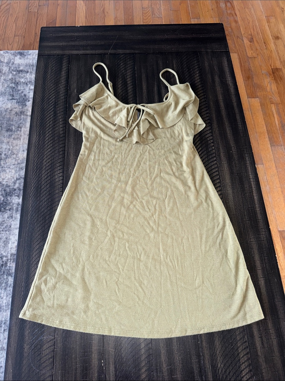 Forever 21 Olive Ruffle Cami Mini Dress